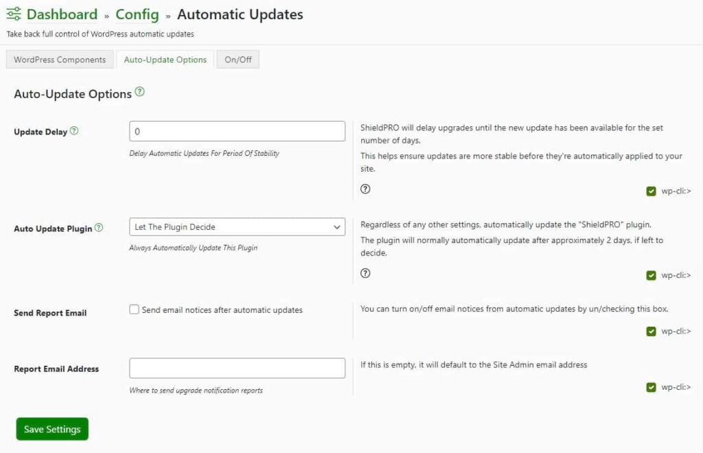Automatic updates in Shield Security PRO