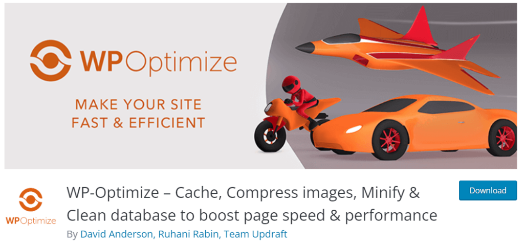 WP-Optimize download page