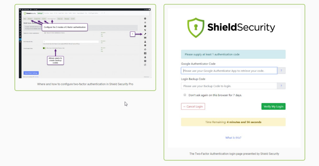 Advanced login protection with 2FA